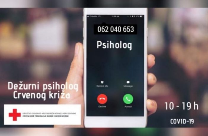 Kako se nositi sa strahom i stresom: Crveni križ FBiH otvorio telefonsku liniju za psihosocijalnu podršku